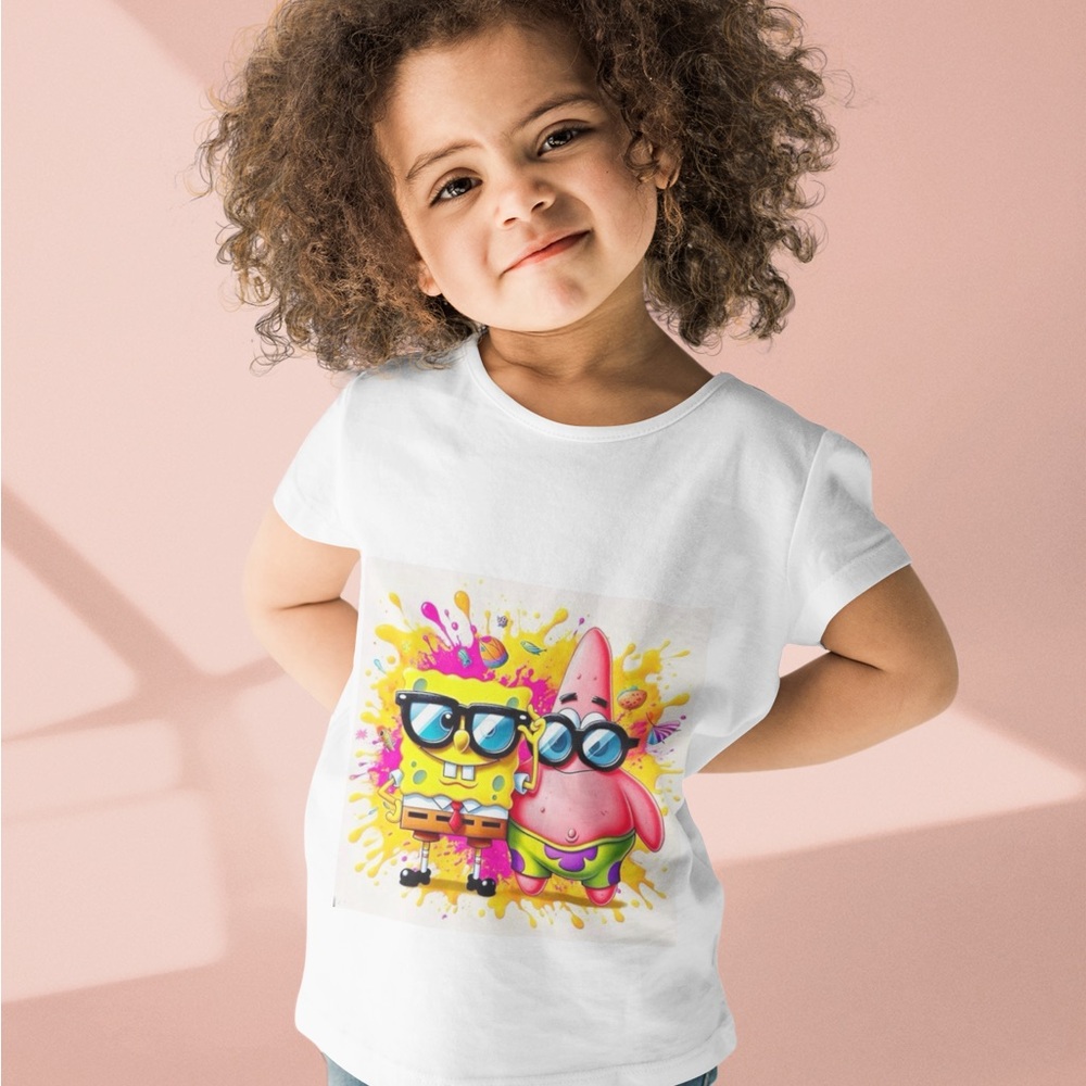 Kids White SpongeBob & Patrick Graphic Tee